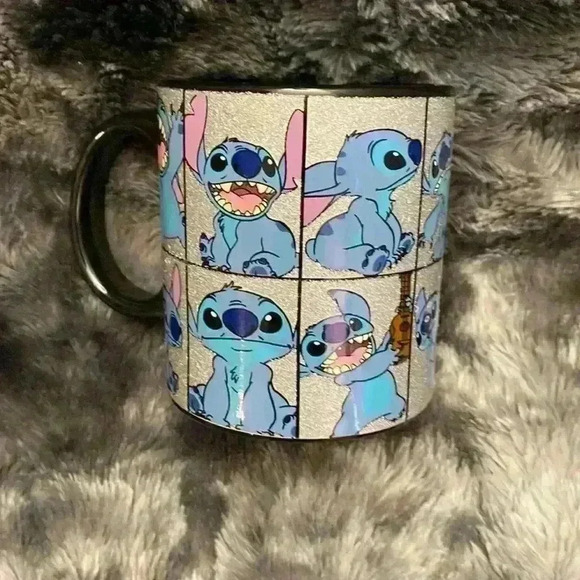 Silver Buffalo Disney Lilo &  Stitch Stitch Grid Glitter Mug - Picture 1 of 13